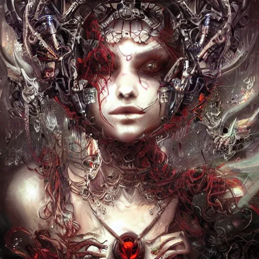 Prompt: cybernetic demon dreaming, lsd, circuitry, intricate detail, royo, whealan, hd,