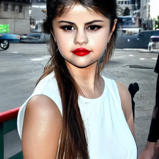 Prompt: selena gomez and celery hybrid