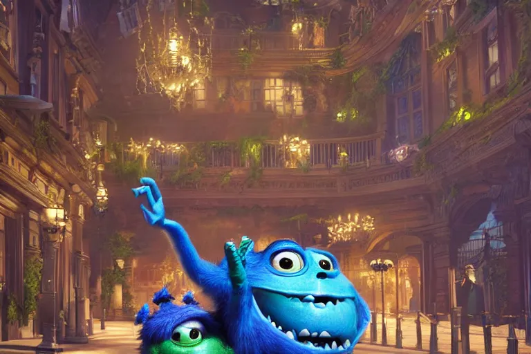 Image similar to the most amazing dream you ever had about monster university, hyper realistic, ambient lighting, concept art, intricate, hyper detailed, smooth, volumetric lighting, octane