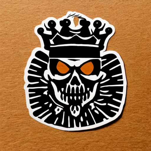 Prompt: die cut sticker, futuristic king of the pirates