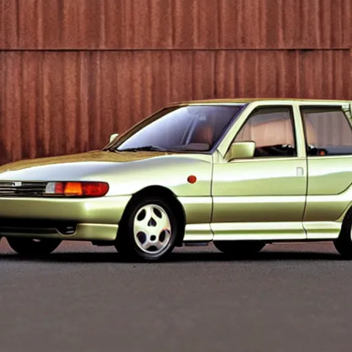 Prompt: 1996 mazda astina 323F in kanye west donda era style