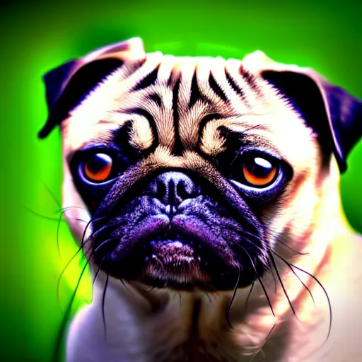 Image similar to a feline pug - cat - hybrid, animal photography