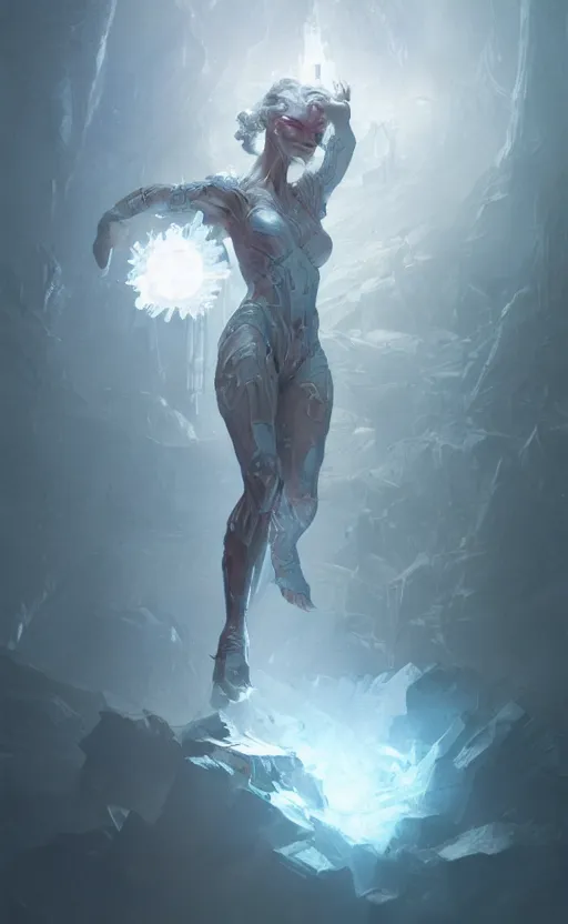 Image similar to small crystal with white pulsing light, front energy game card, marvel comics, dark, intricate, highly detailed, smooth, artstation, digital illustration by ruan jia and mandy jurgens and artgerm and wayne barlowe and greg rutkowski and zdislav beksinski