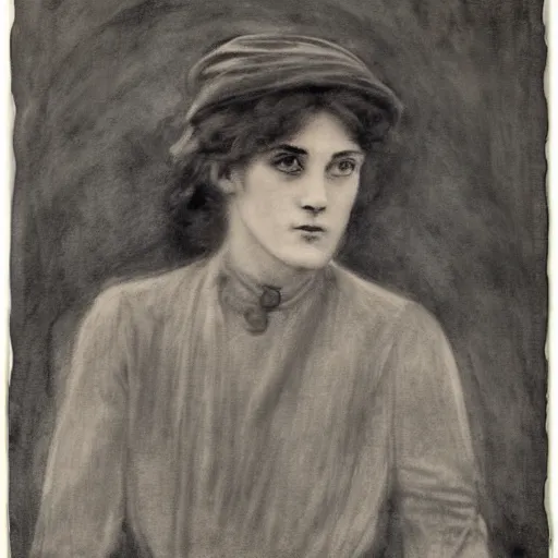 Image similar to ww 1 action heroine by alfred stevens in charcoal