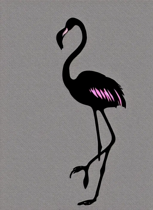 Image similar to silhouette of a flamingo, highly detailed, photorealistic, vector art, 8 k