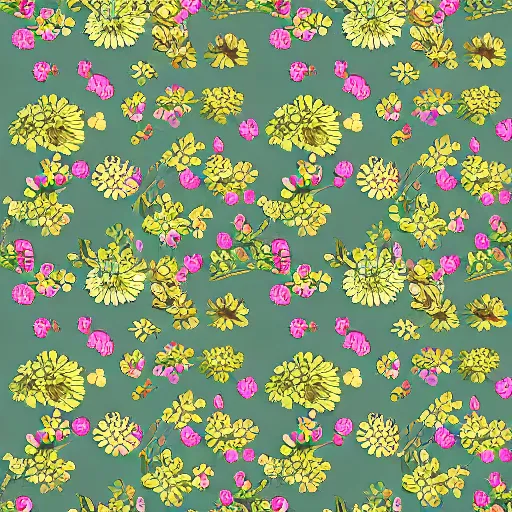 Prompt: highly detailed daisy pattern in the style of old botanical illustrations and japanese art, 4 k