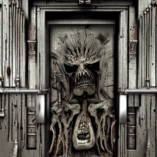 Image similar to hr giger a door that leads to anger