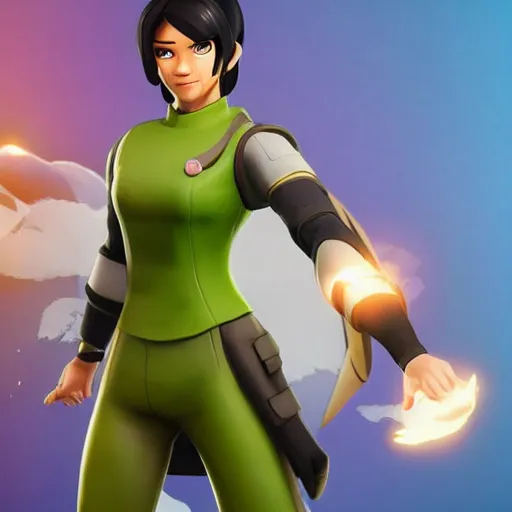 Image similar to toph beifong in fortnite, character render, full body shot, highly detailed, in game render