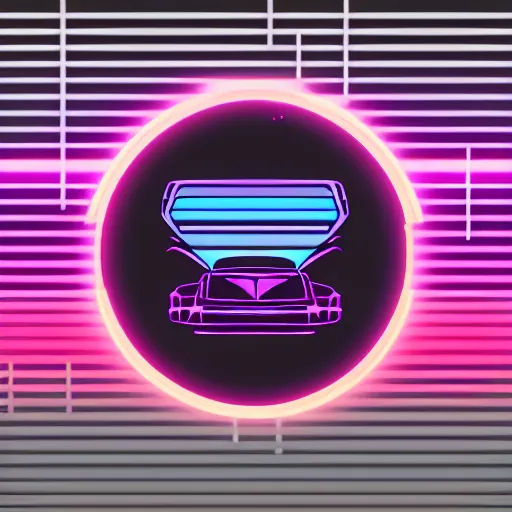 Prompt: logo of a synthwave car