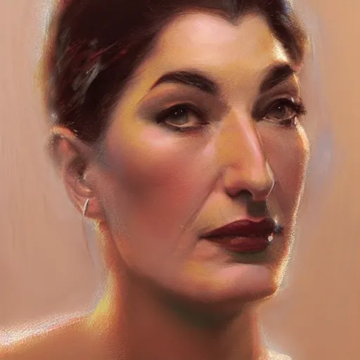 Image similar to Maria Callas, closeup character portrait art by Donato Giancola, Craig Mullins, digital art, trending on artstation