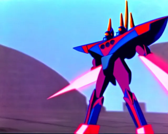 Prompt: ! dream g 1 starscream on transformers ( 1 9 8 4 ), animated cartoon series, still frame, blu - ray transfer 5 k