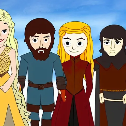 Prompt: Game of Thrones as a kids cartoon show