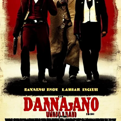 Image similar to a new movie poster for django unchained with the text djando unchained