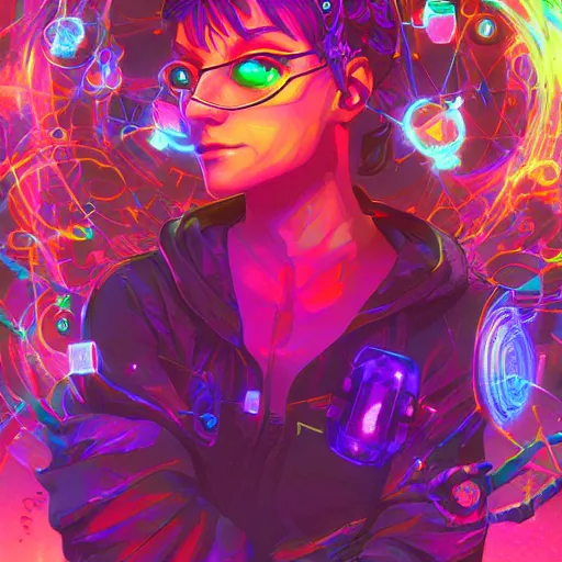 Image similar to skill magic geek inside matrix deepdream radiating a glowing aura stuff loot legends stylized digital illustration video game icon artstation lois van baarle, ilya kuvshinov, rossdraws,