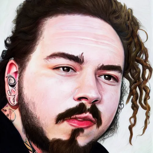 Image similar to post malone, detailed, clean, realistic