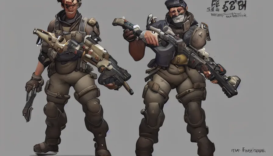 Prompt: Concept art for new Overwatch character: The Saboteur, French Special Ops, Short, Nimble, Sly, Silenced Five-Seven Pistol is his Main Weapon, Uses Explosives, Charge Explosives, C4 Explosive, Roguish, Hand Grenades, Zombie theme, Martyrdom, Dark Humor, Widowmaker's former lover, Cursed, Immortal, Male, Rugged, Daggers, High-tech, Fast, Black and Green