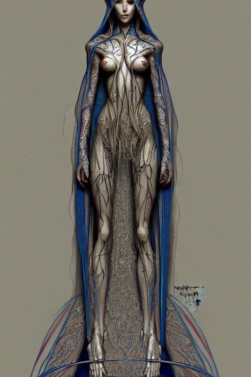 Image similar to digital art, centered full body of elven bride ,intricate, veins, by piet mondrian ultradetailed, charachter design, concept art, trending on artstation,