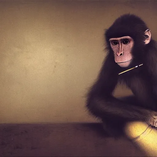 Premium AI Image  A monkey with sunglasses and a smoking cigarette