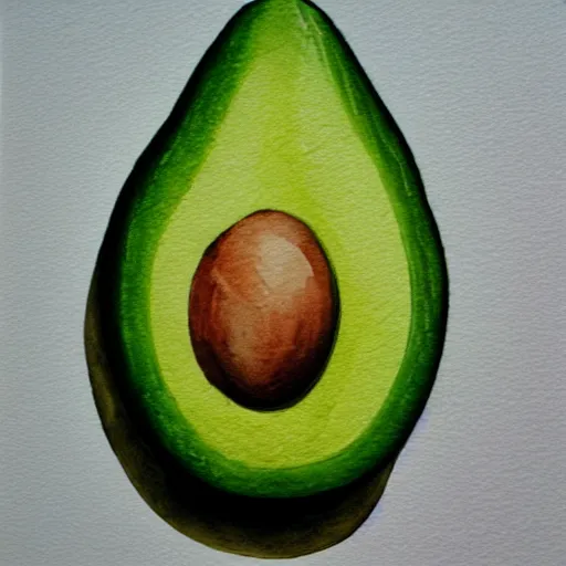 Prompt: Ornate Art Deco Avocado, watercolour, photorealistic, high resolution, white background, award winning