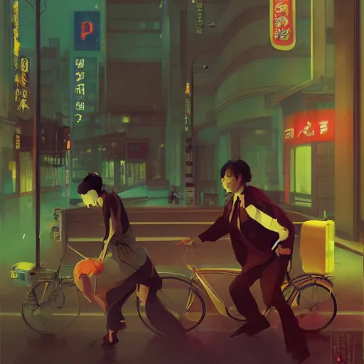 Prompt: Japanese City pop artwork by Sergey Kolesov, detailed, dynamic, cinematic composition