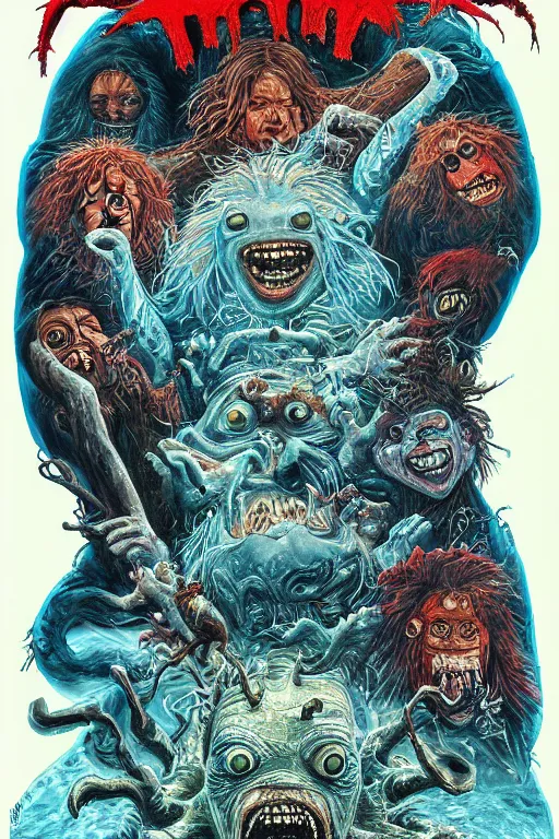 Prompt: a hyper detailed photorealistic painted movie poster for The Thing 2 1982 by John Totleben