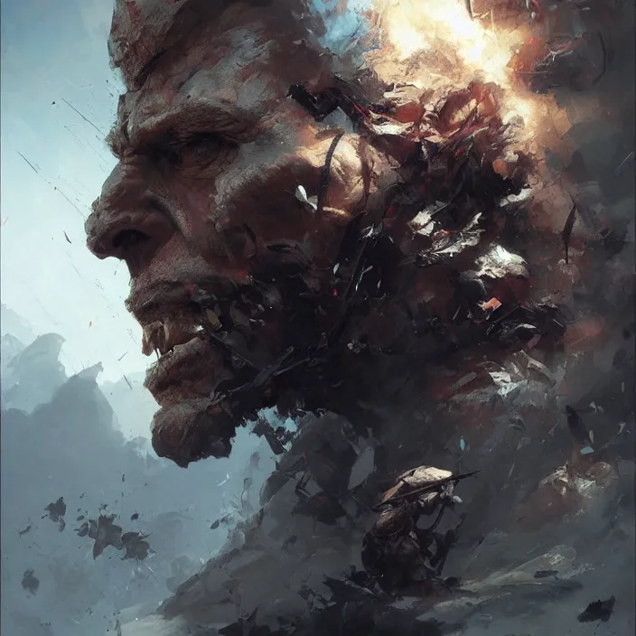 Prompt: 4k, portrait of a killer, art by greg rutkowski, art by craig mullins, art by thomas kincade, art by Yoshitaka Amano