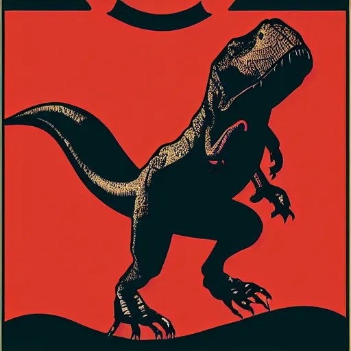 Image similar to a t - rex by shepard fairey