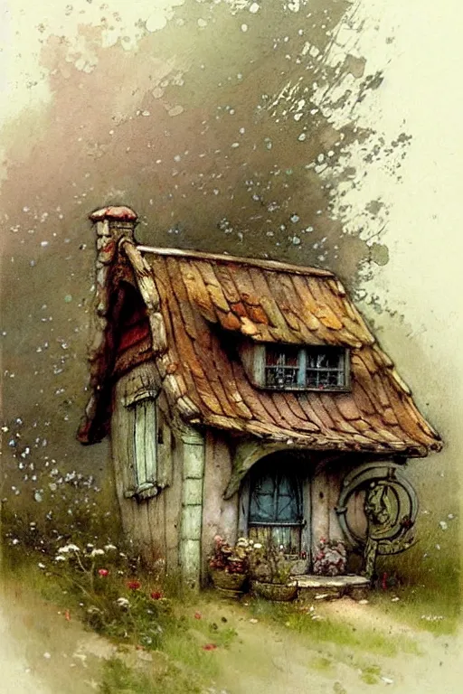 Prompt: (((((1950s fairy tale cottage . muted colors.))))) by Jean-Baptiste Monge !!!!!!!!!!!!!!!!!!!!!!!!!!!