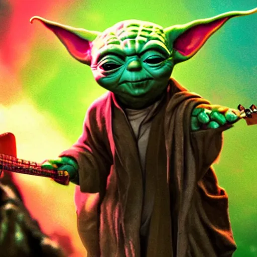 Image similar to yoda in a rockband