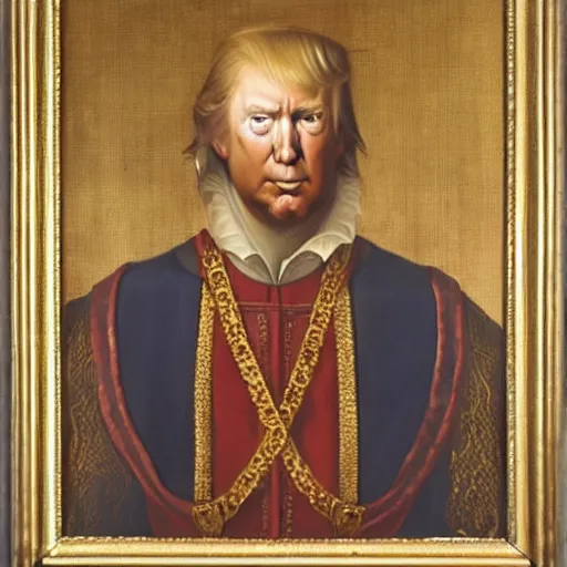 Image similar to renaissance portrait of donald trump as a king