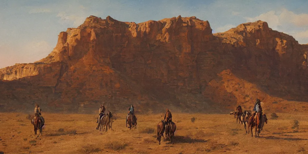 Image similar to an expedition through the american west, painted