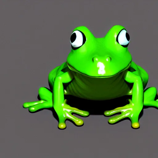Prompt: 3 d render of a plastic frog