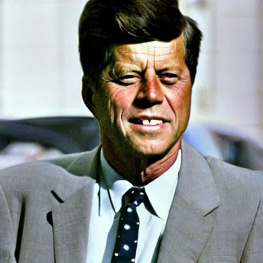 Image similar to elderly former president jfk. age 8 5. ap photo, 2 0 0 2. wrinkled, wizened face. color photo. contest winner