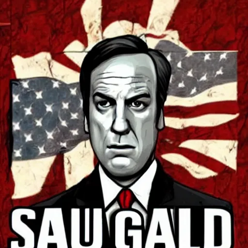 Prompt: Saul Goodman gta cover art