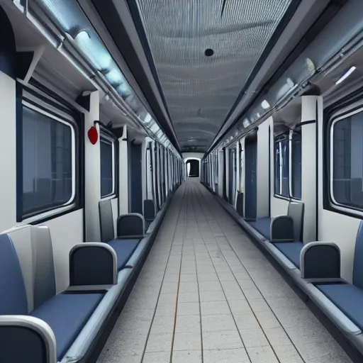 Image similar to high speed interior train carriage gangway, complex emergency valves and pressure bar clocks, rendered in octane 8 k anisotropic sheen