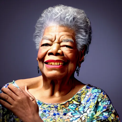 Prompt: maya angelou in molded blue jell - o, food photography
