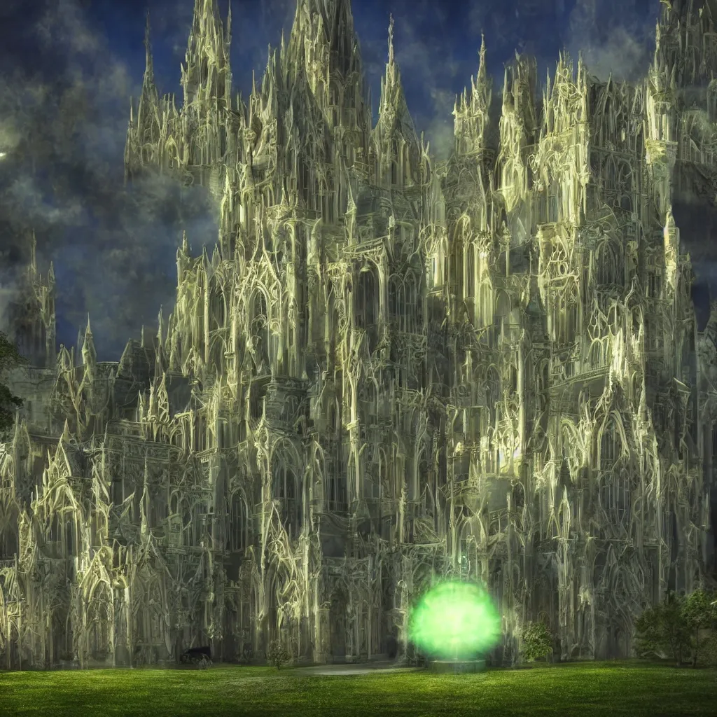 Prompt: huge towering magical university, extreme drama, distant glowing figures, hdr, movie still, fully photorealistic, sharp luminescent focus, nd 6, sony fx 6, glowing luminescent invocations