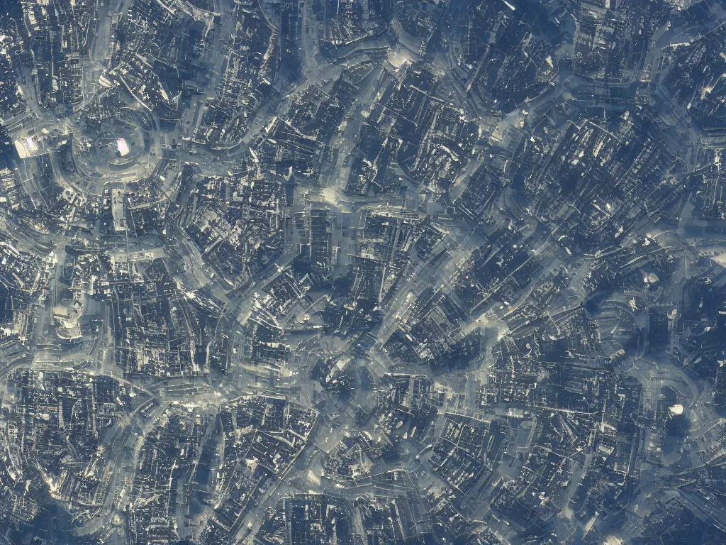 Prompt: satellite photo of a futuristic advanced alien city, detailed, 4 k