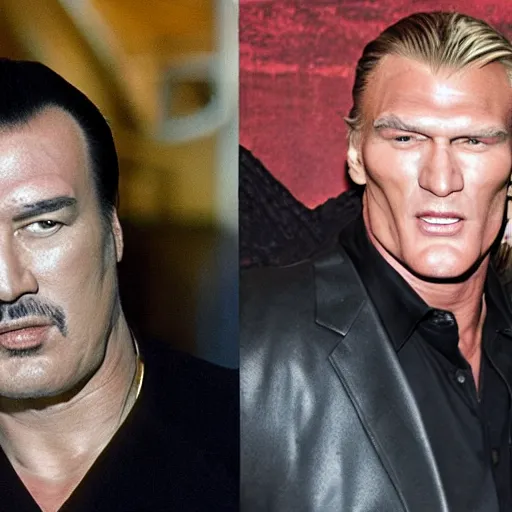 Prompt: steven seagal and dolph lundgren