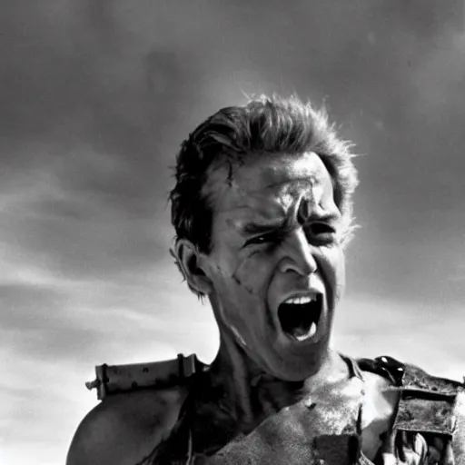 Prompt: The coolest action shot of the lead actor Joe Biden from the movie Mad Max (1988)