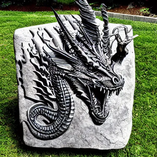 Image similar to “fire breathing dragon, high relief sculpture stone”