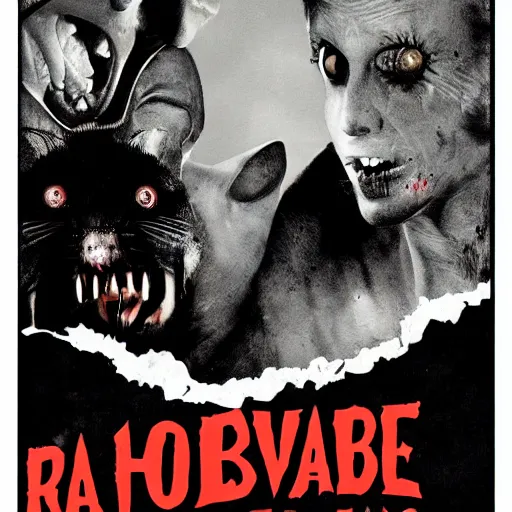 Prompt: poster for a horror movie about rabies infected vampire bats