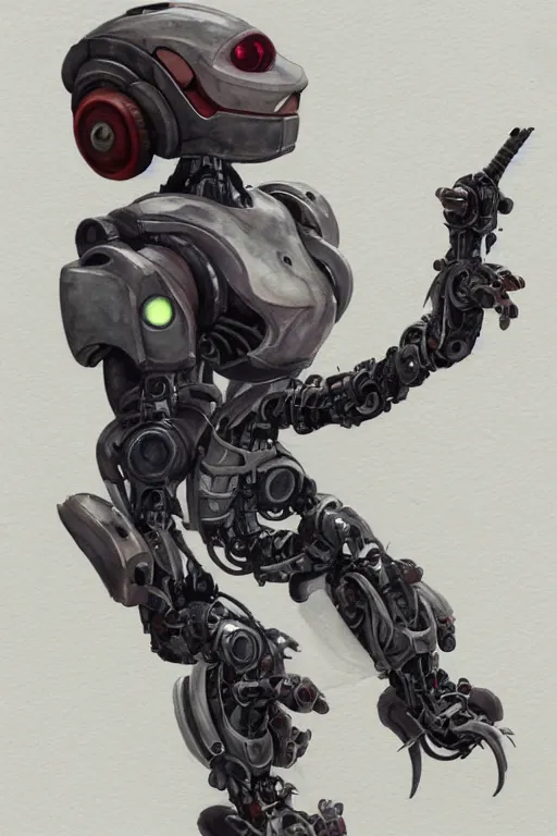 Image similar to watercolor painting of a robotic cyborg cybernetic rat!!, full - body portrait, sci - fi, futuristic, highly detailed, hd, concept art, trending on artstation