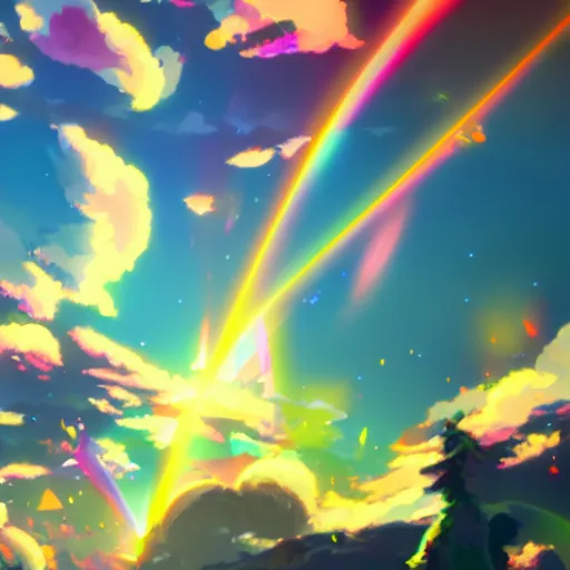 Prompt: An explosion of colors, prism, Makoto Shinkai, 4K