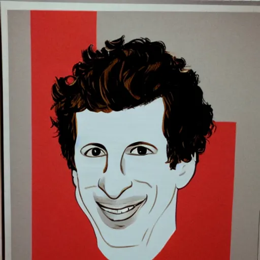 Prompt: rough sandpaper mnemonic detailed portrait of andy samberg