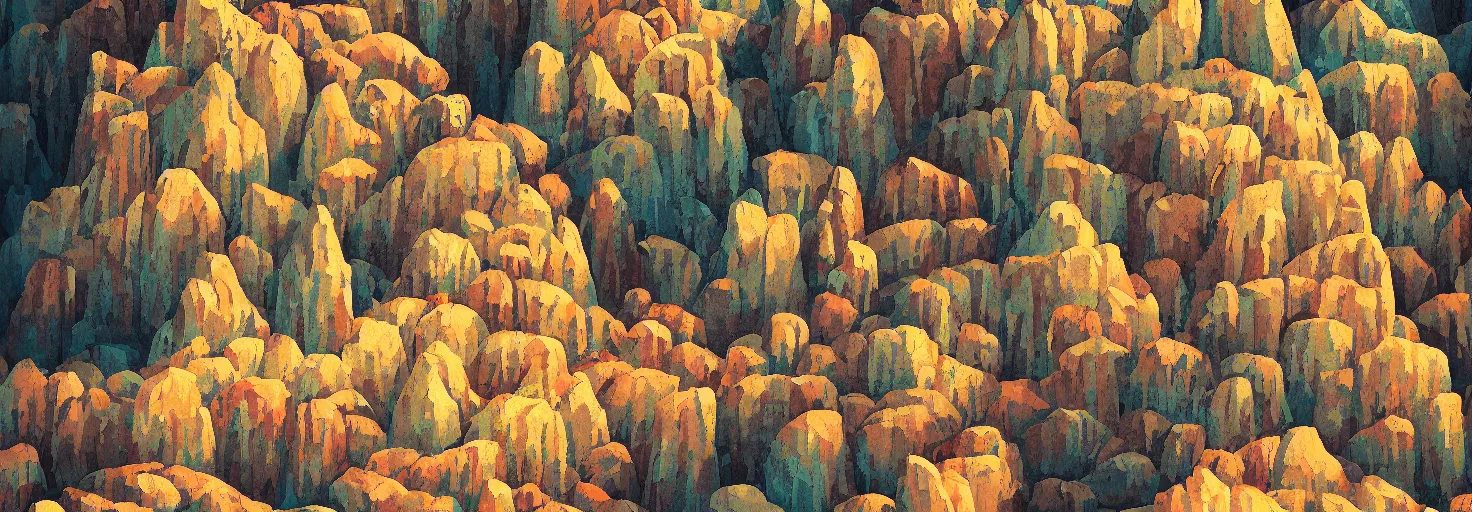 Image similar to a small figure looks up at a giant ancient stone burger mountain range, Wes Anderson, Poster, megalophobia, digital art, striking, dramatic, cinematography, brightly lit, masterpiece