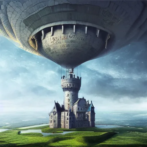 Prompt: a castle in the sky, digital art by erik johansson, 8 k resolution, hyper detailed, sharp focus