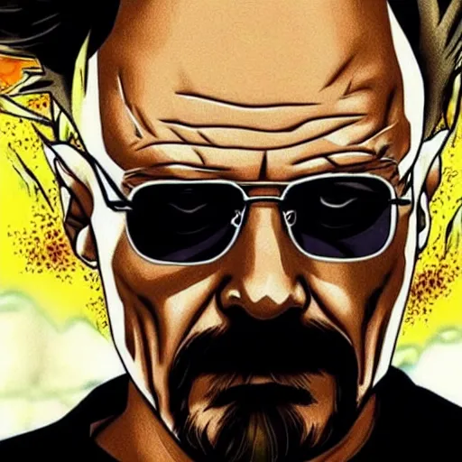 Image similar to Walter white is a super sayan