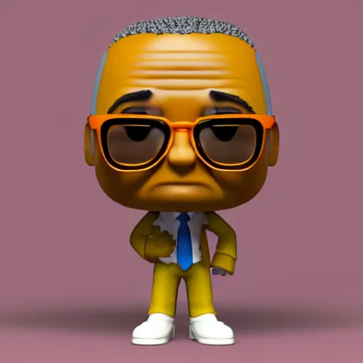 Image similar to gustavo fring as a funko pop, 3d render