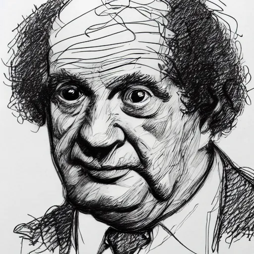 Image similar to a realistic yet scraggly portrait sketch of the side profile of a stern and sophisticated larry fine, trending on artstation, intricate details, in the style of frank auerbach, in the style of sergio aragones, in the style of martin ansin, in the style of david aja, in the style of mattias adolfsson